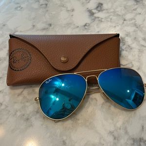 Oversized Ray Ban sunglasses - blue lens- only worn a few times